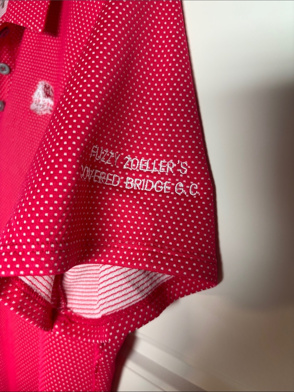 adidas Hot Pink Microdot Golf Polo - Picture 5 of 7